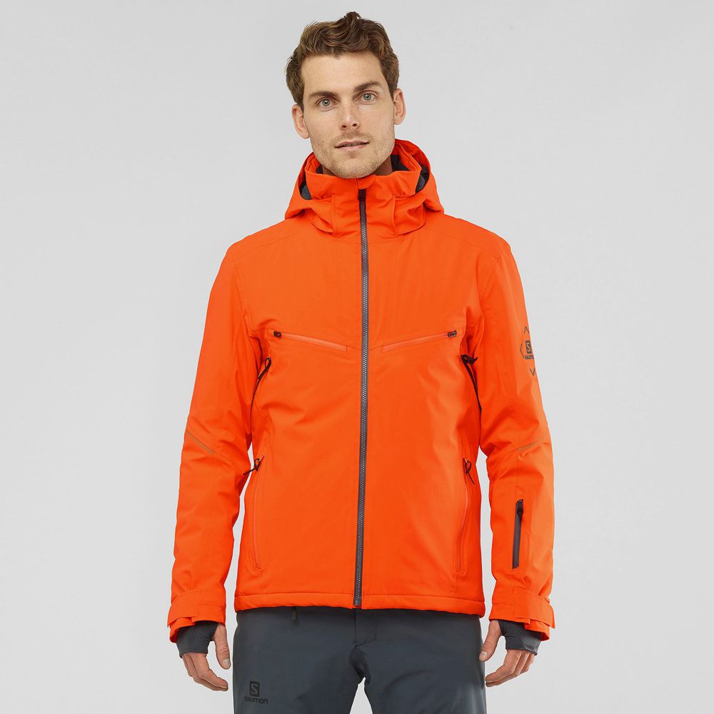 Salomon Singapore Mens Ski Jackets - BRILLIANT Red | 57209-OKDH